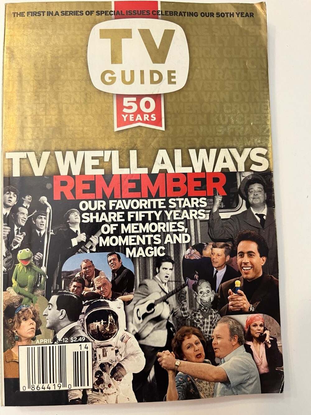 TV Guide Magazine April 6-12 2002 50 Years TV We'll Always Remember